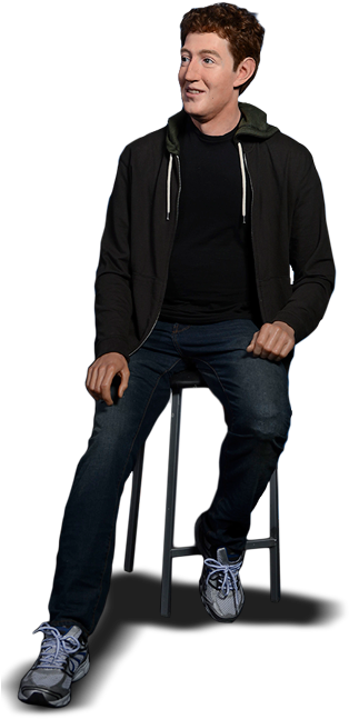 Casual Man Seatedon Stool PNG