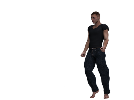 Casual Man Standing Dark Background PNG