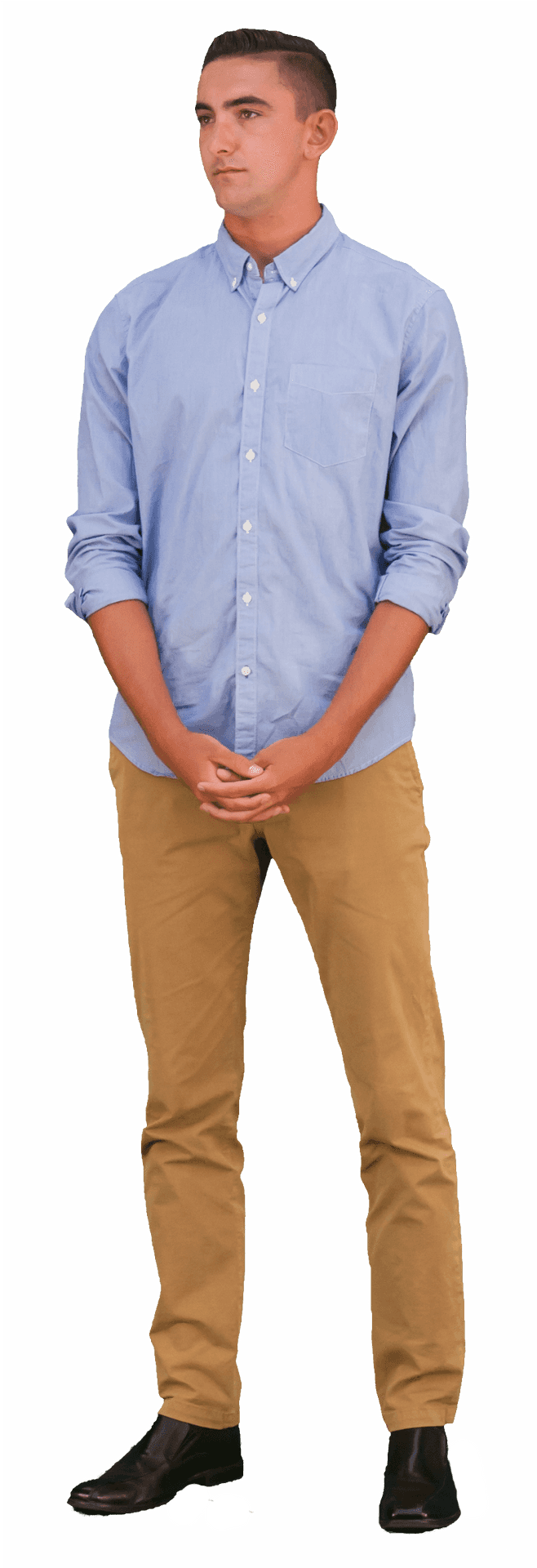 Casual Man Standing Green Screen Background PNG