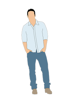 Casual Man Standing Vector Illustration PNG