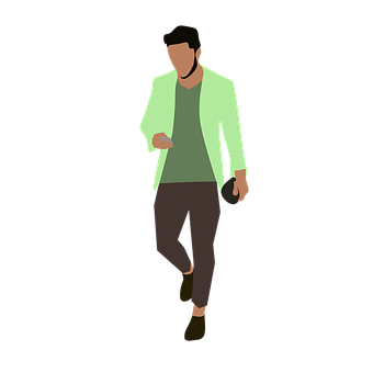 Casual Man Walking Vector PNG