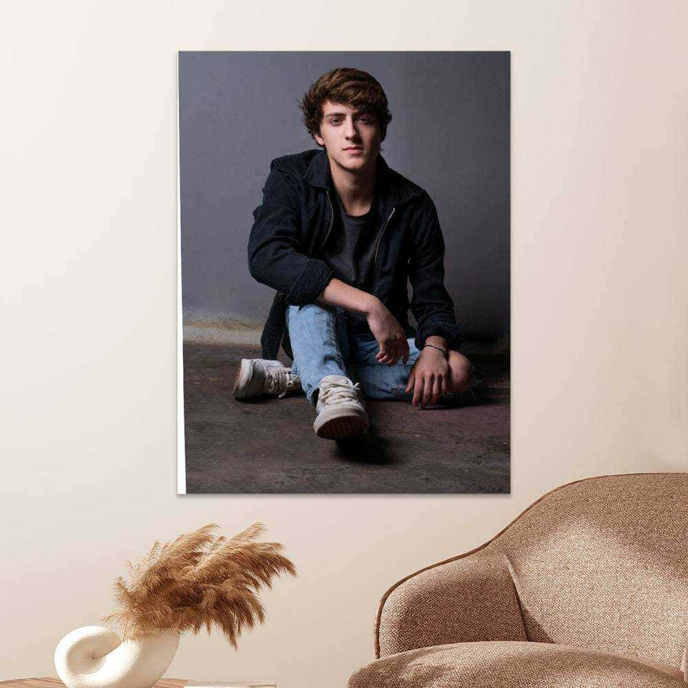 Casual Portrait Young Man Sitting Wallpaper