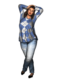 Casual Pose3 D Model PNG