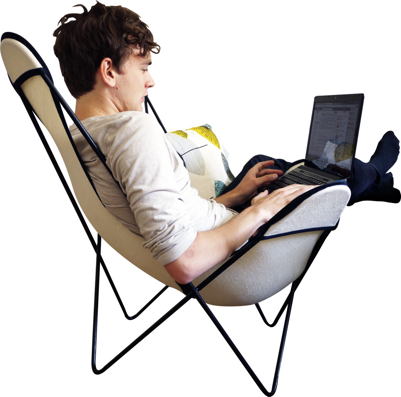 Casual Remote Work Setup PNG