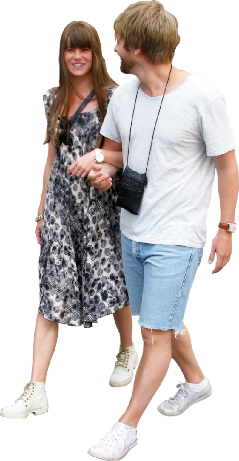 Casual Stroll Couple Summer Outfits PNG