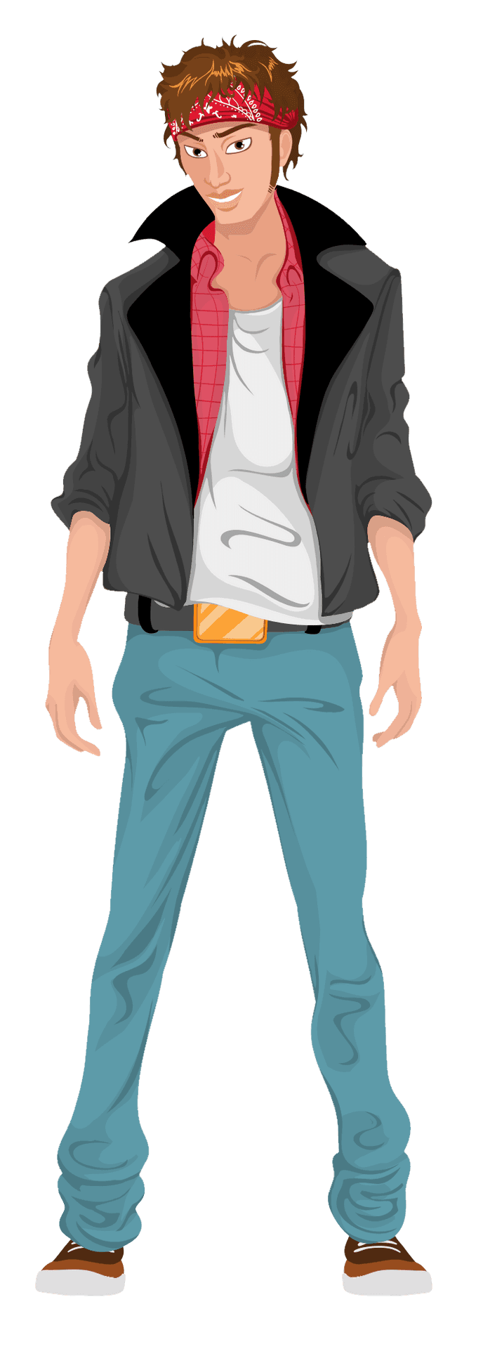 Casual Style Animated Young Man PNG