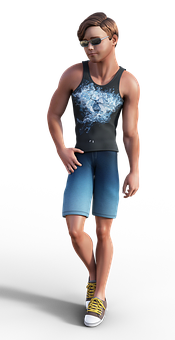 Casual Style3 D Character Model PNG