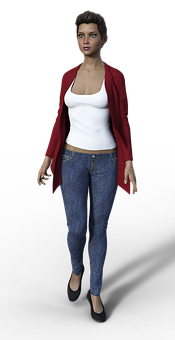 Casual Style3 D Model Woman PNG
