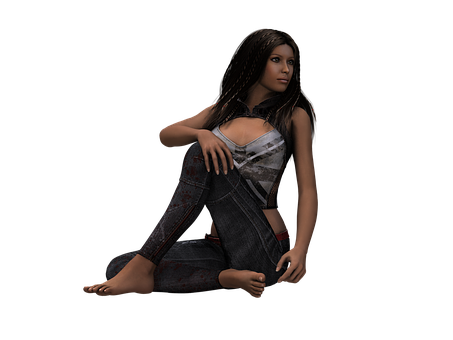 Casual Style3 D Rendered Woman PNG