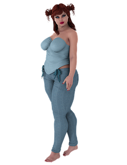 Casual Style3 D Rendered Woman PNG