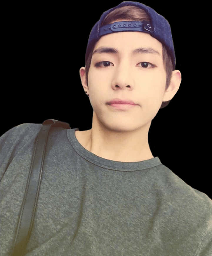 Casual Taehyungwith Cap PNG