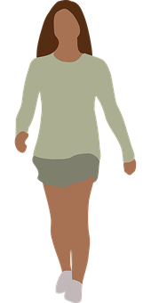 Casual Walking Woman Silhouette PNG