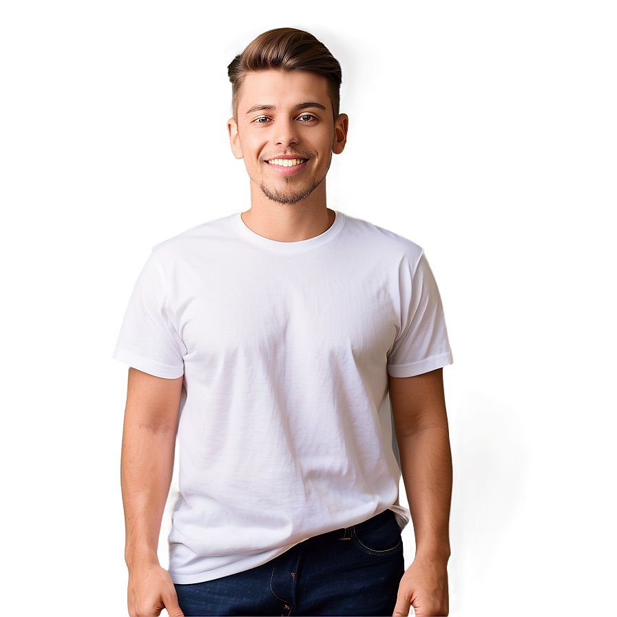 Casual White Tee Mockup For Designs Png 15 PNG