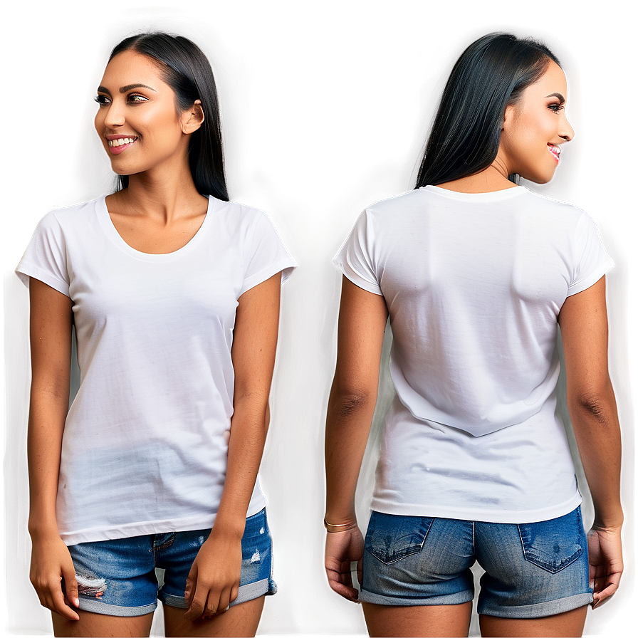 Casual White Tee Mockup For Designs Png Pwq PNG