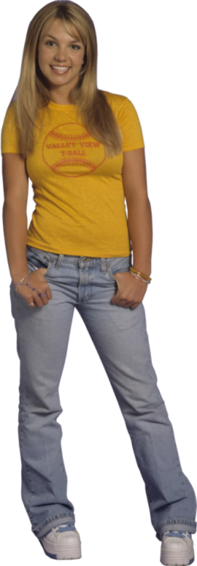 Casual Yellow Top Jeans Britney PNG