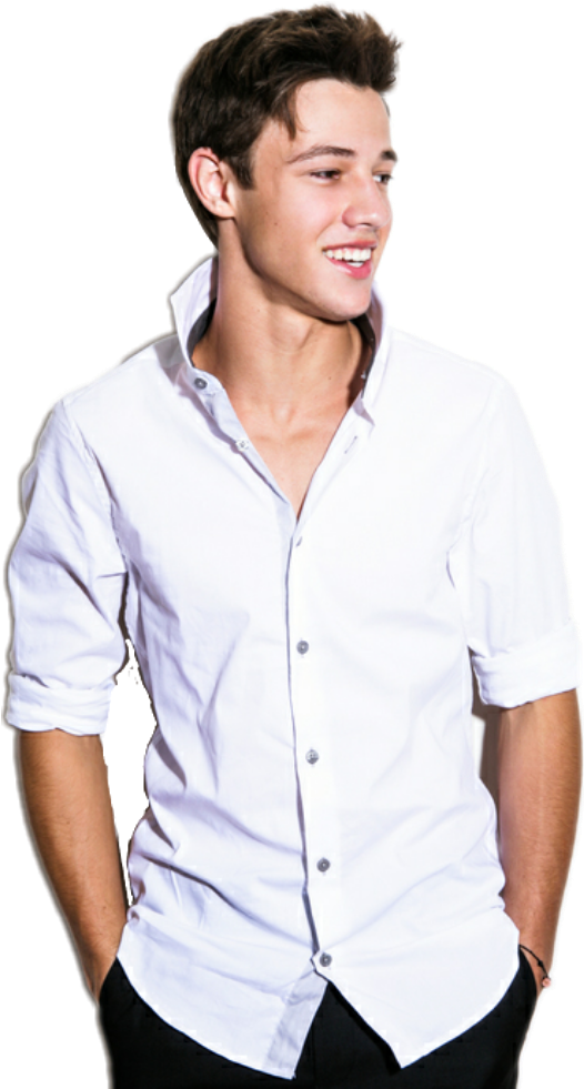 Casual Young Man White Shirt PNG