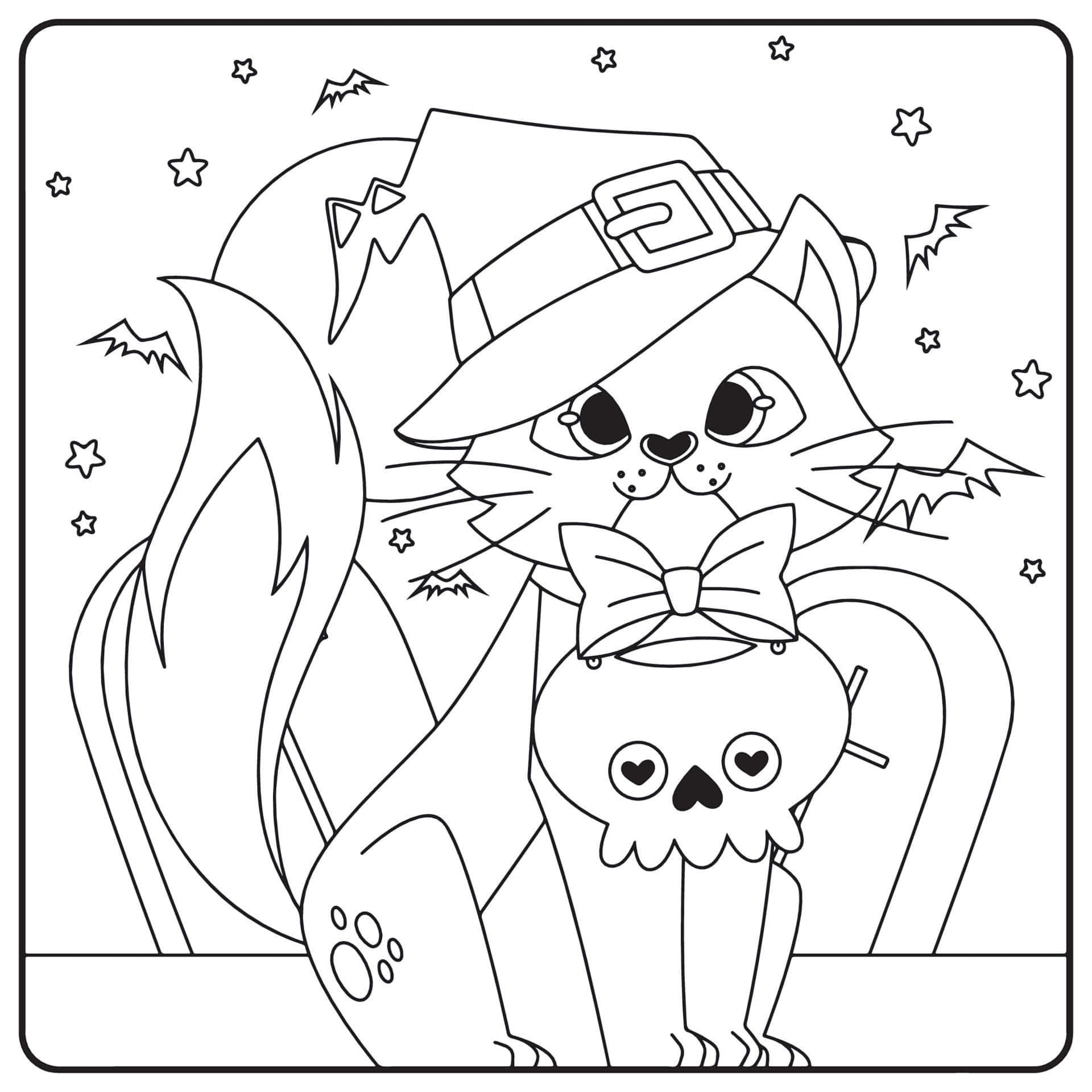 Halloween Cat Coloring Pictures