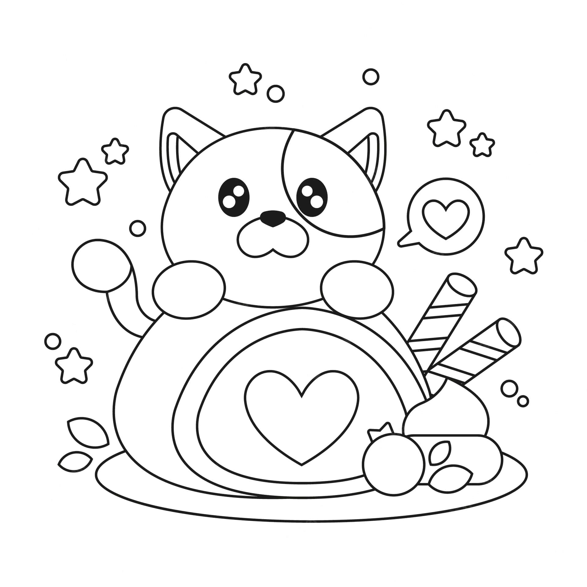 Chubby Cat Coloring Pictures