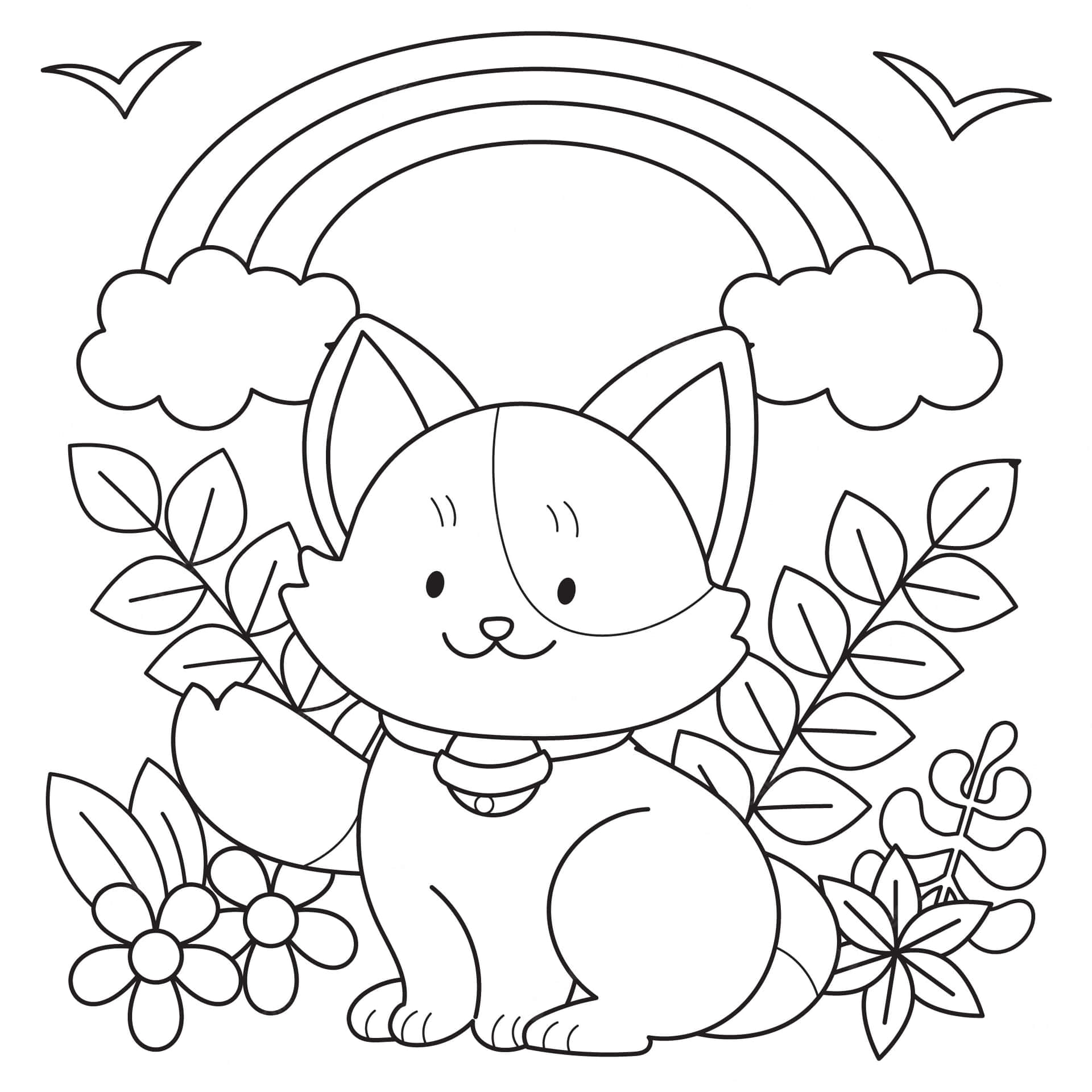 Rainbow Cat Coloring Pictures