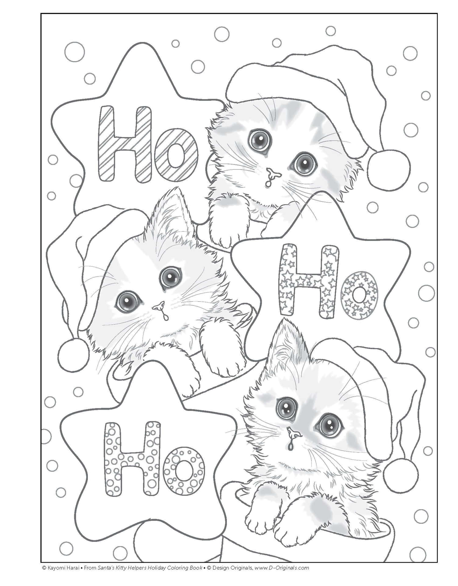 Christmas Cat Coloring Pictures