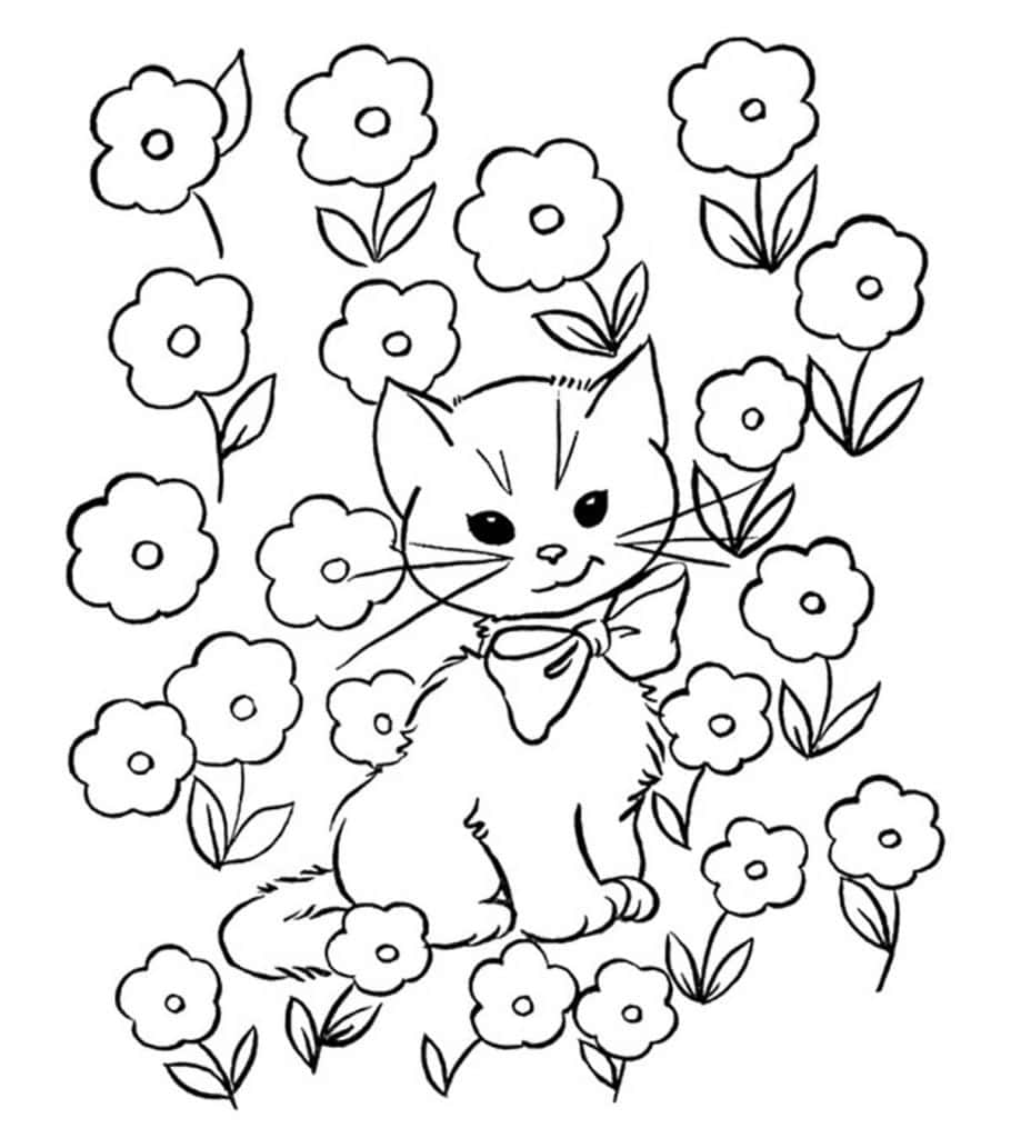 Bow Tie Cat Coloring Pictures