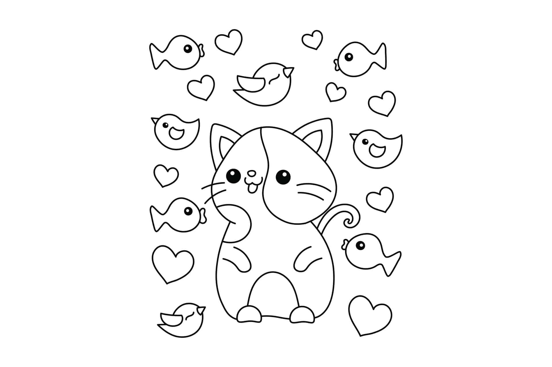 Chubby Solo Cat Coloring Pictures