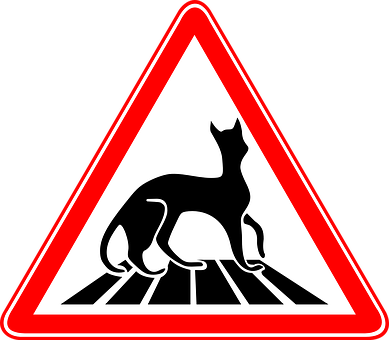 Cat Crossing Sign PNG