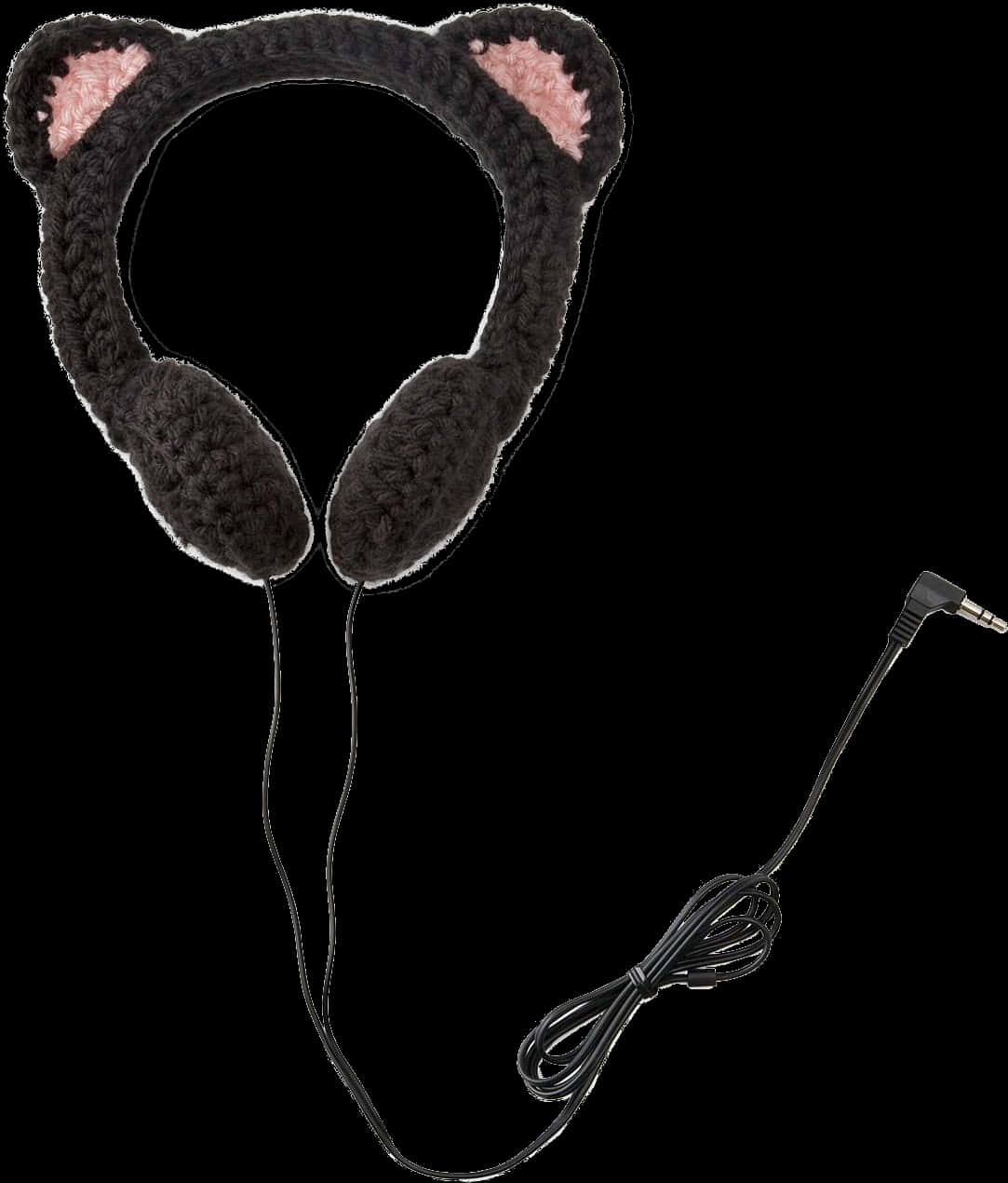 Cat Ear Headphones Black PNG