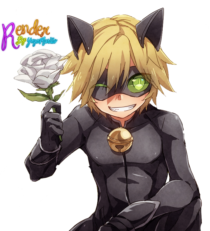 Cat Eared Anime Character With Rose PNG