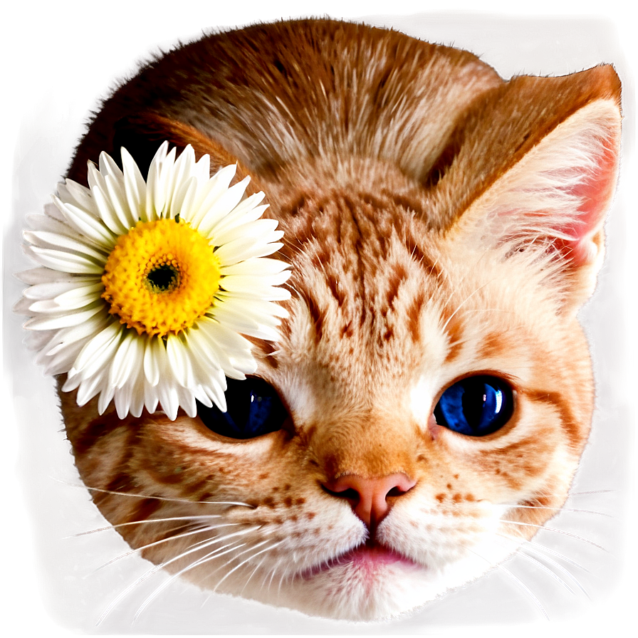 Cat Face With Flowers Png Lgq PNG
