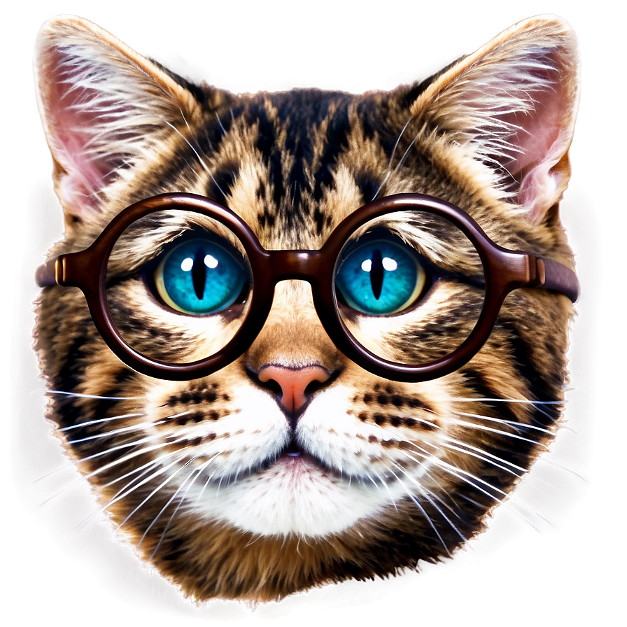 Cat Face With Glasses Png 06122024 PNG