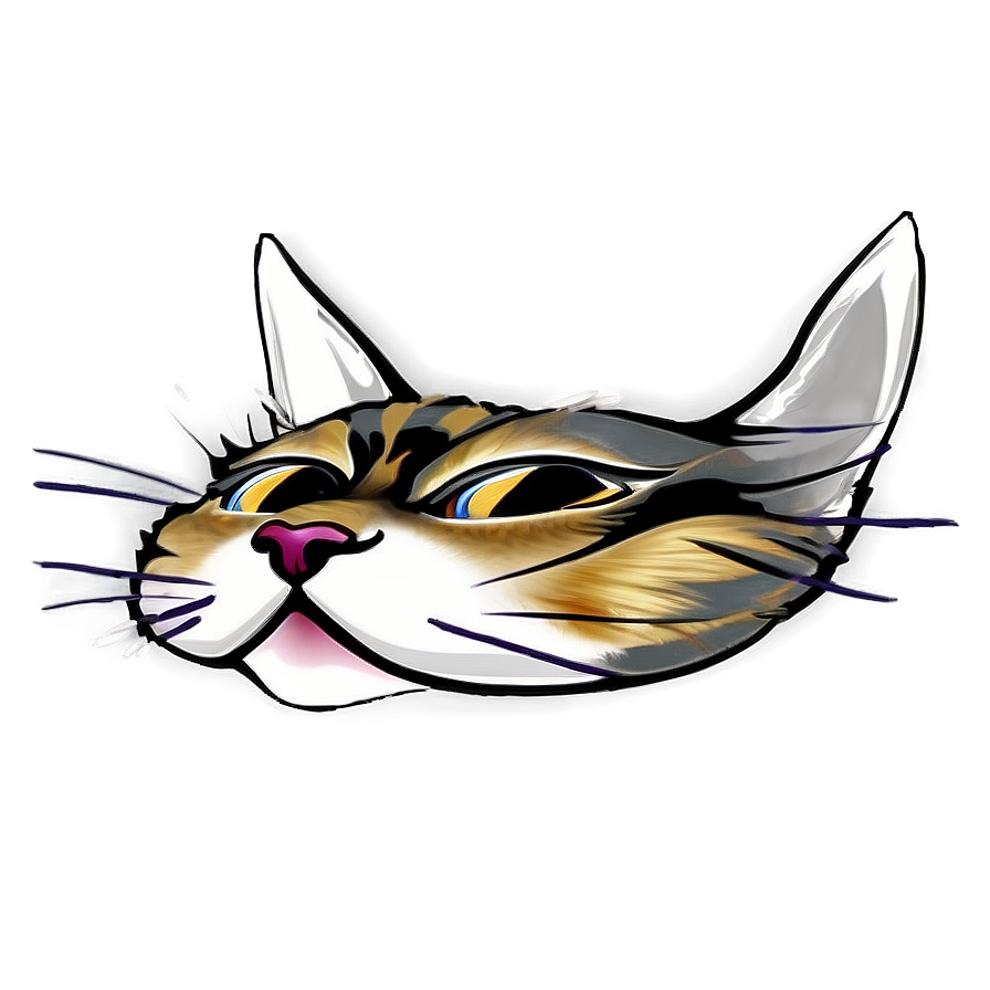 Cat Face With Glasses Png Rgv78 PNG