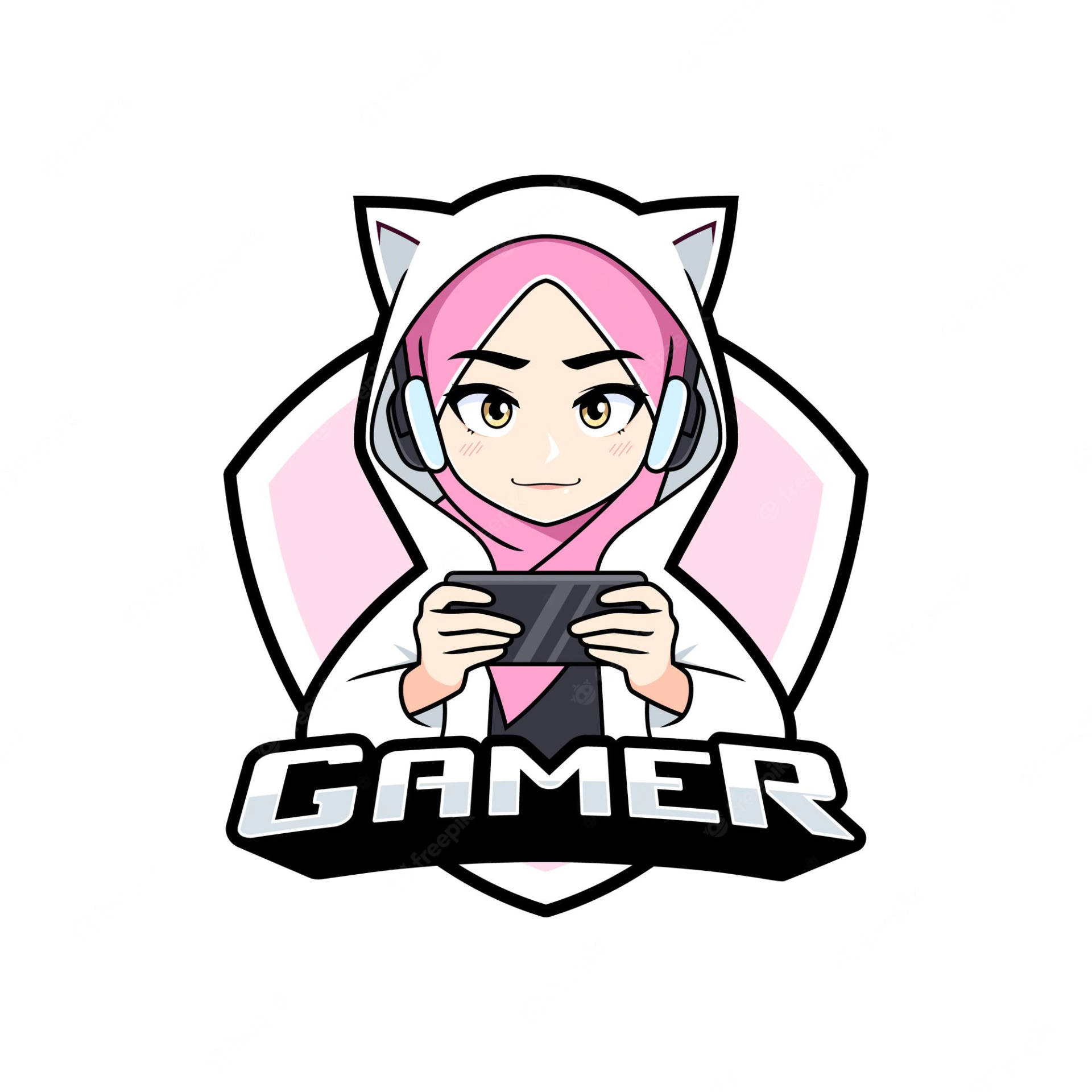 Cat Girl Gamer Logo Picture