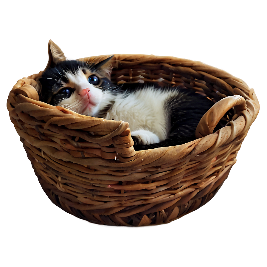 Cat In Basket Cozy Png A PNG