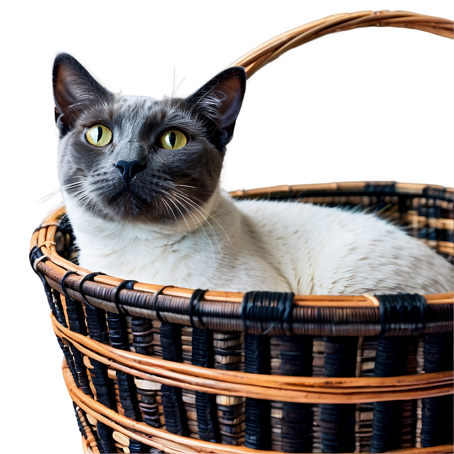Cat In Basket Cozy Png C PNG
