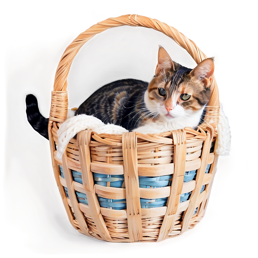 Cat In Basket Cozy Png D PNG