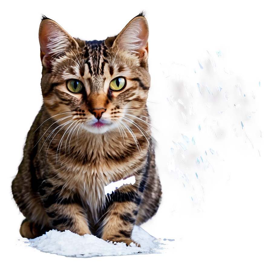 Cat In Snow Winter Png A PNG