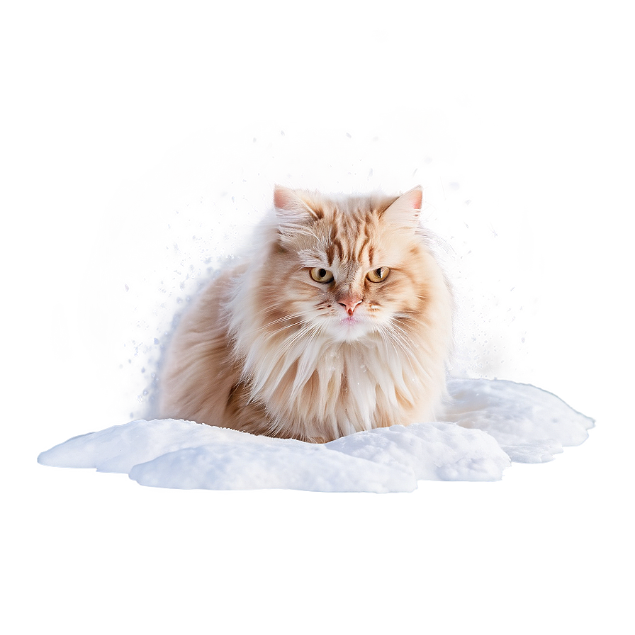 Cat In Snow Winter Png B PNG