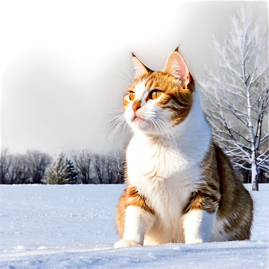 Cat In Snow Winter Png C PNG