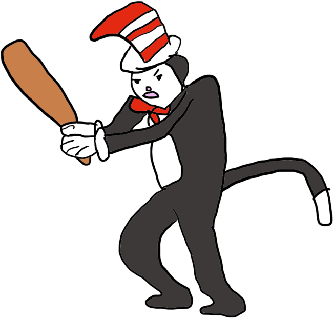 Cat In The Hat Baseball Swing PNG