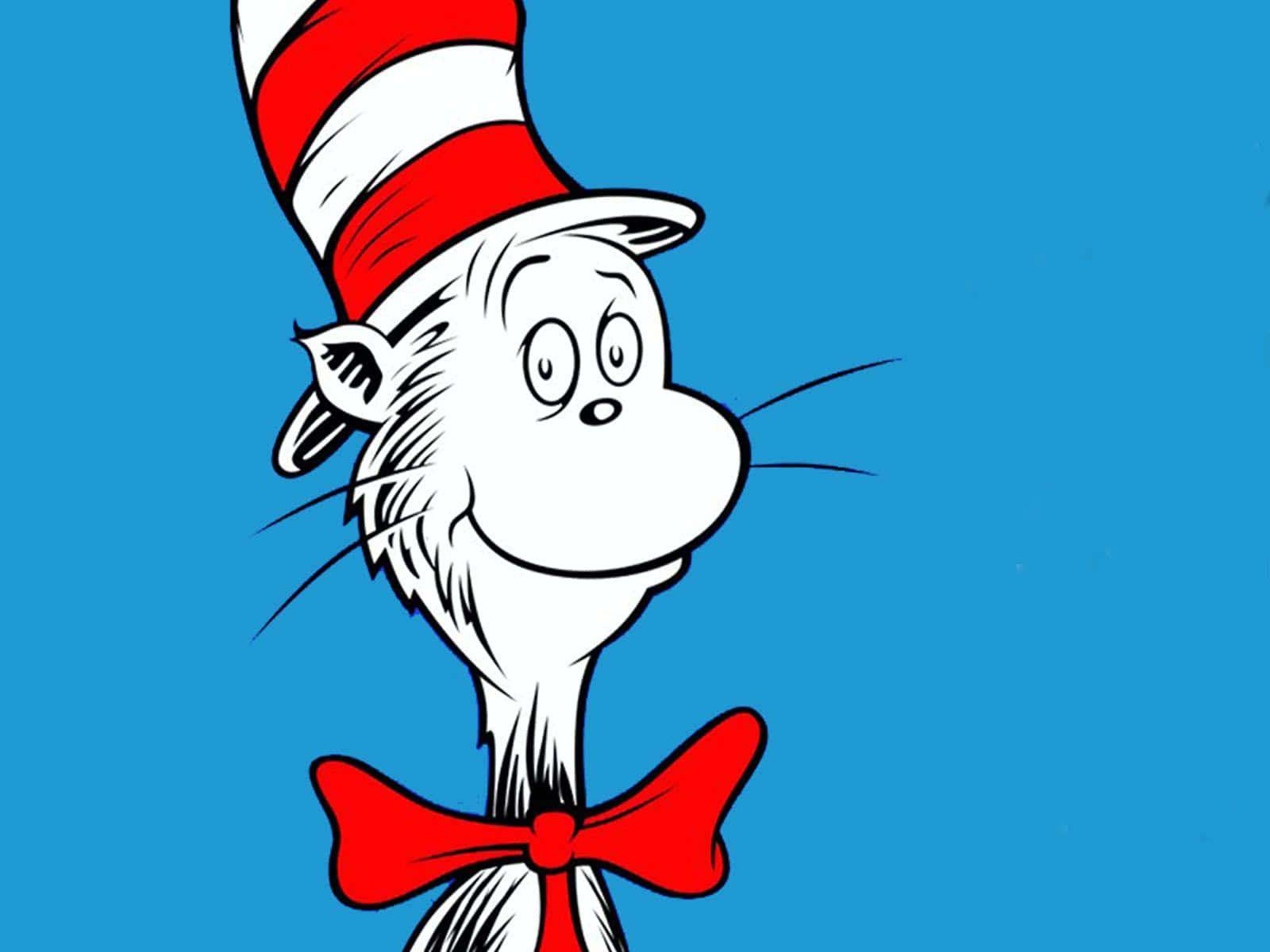 A Cat In The Hat Is Wearing A Red Bow Tie