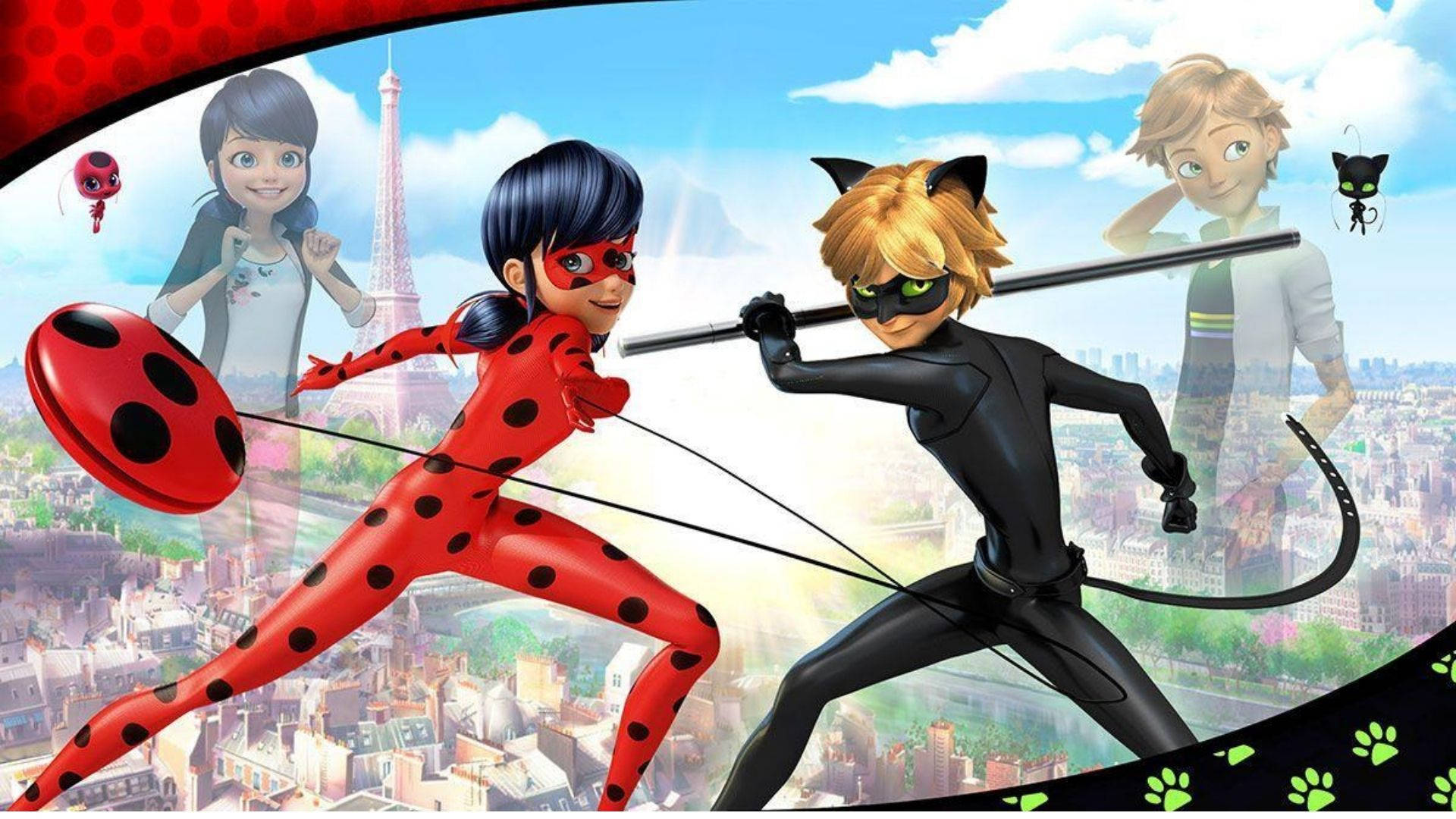 Cat Noir And Lady Bug Wallpaper