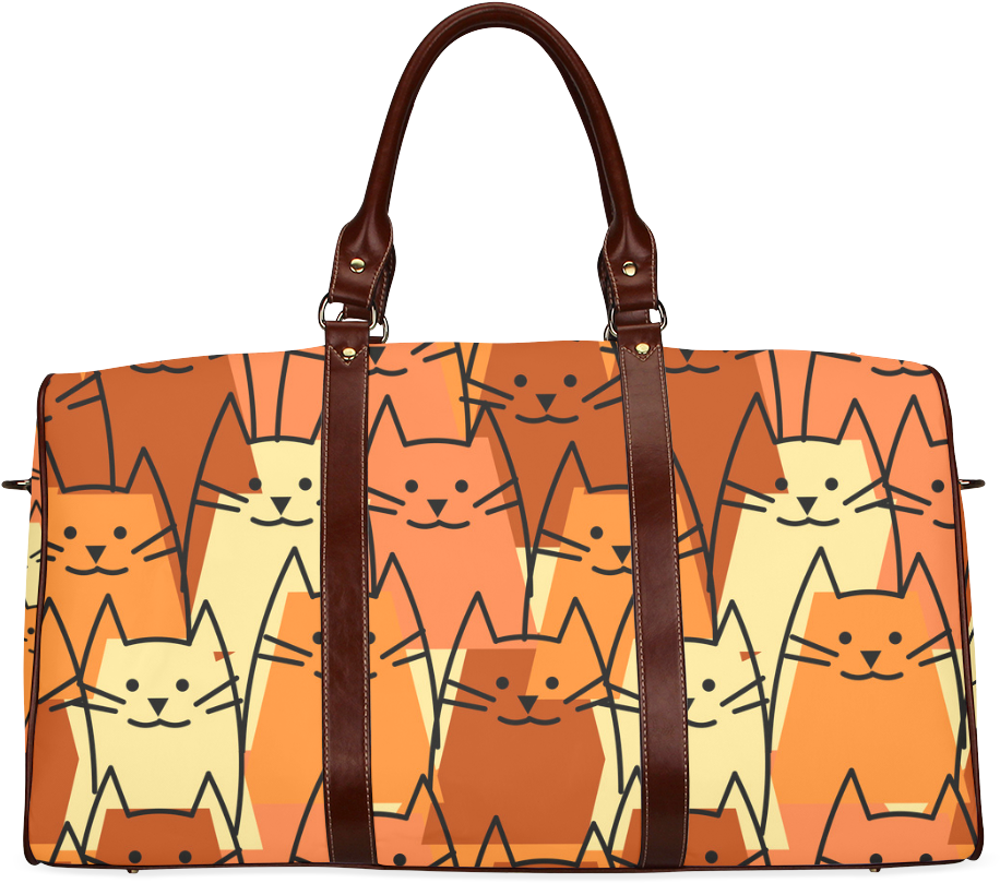 Cat Pattern Travel Bag PNG