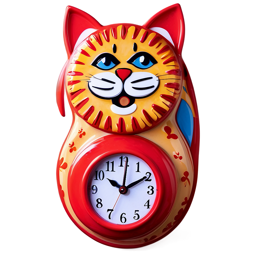 Cat Shaped Clock Png Qje54 PNG