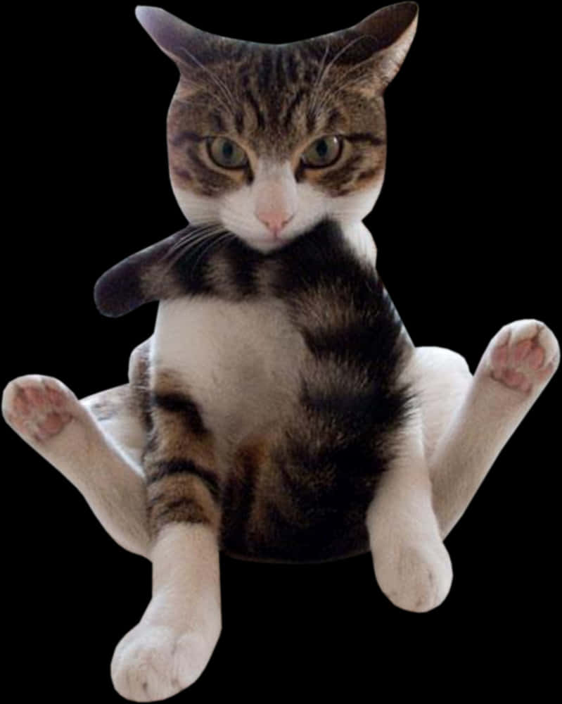 Cat Sitting Like Human Funny Image PNG
