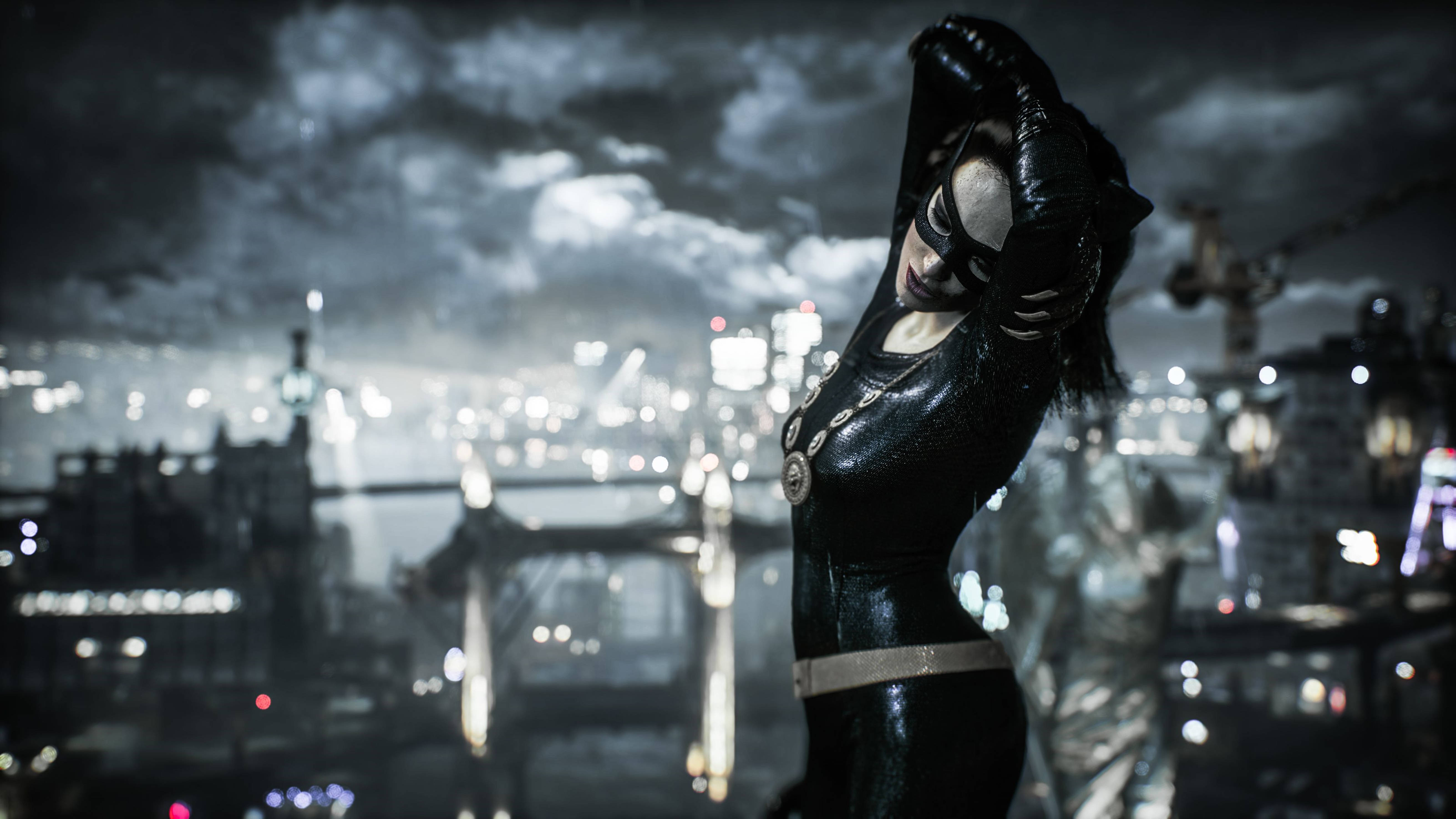 Cat Woman In Batman Arkham City 4k Background