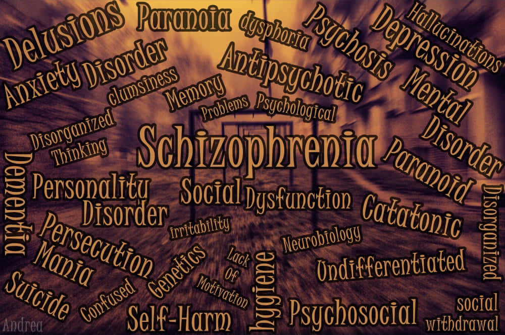 Schizophrenia - A Word Cloud Wallpaper