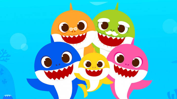 Catchy And Colorful Pinkfong Baby Shark Family Wallpaper