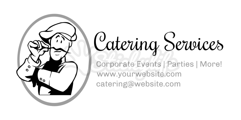 Catering Services Business Card Design PNG