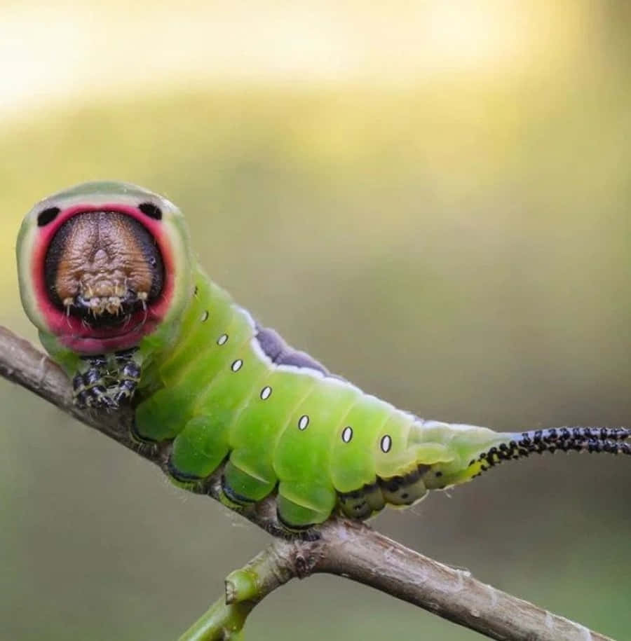 Ensødt Smilende Caterpillar Insekt.